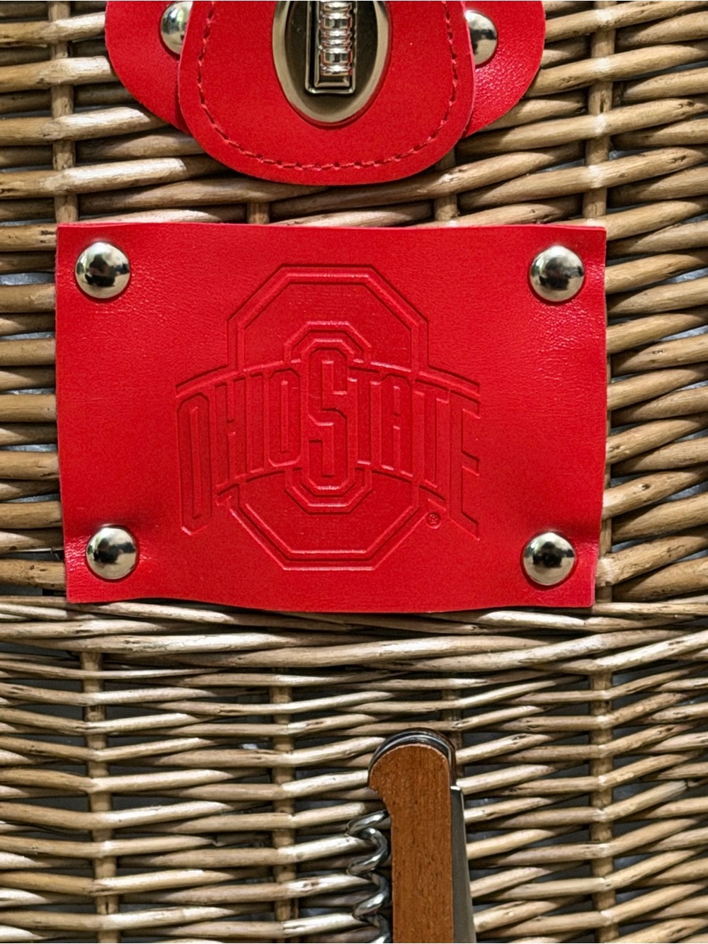 Ohio State Wicker Wine Bottle Cooler - Picture 3 of 7